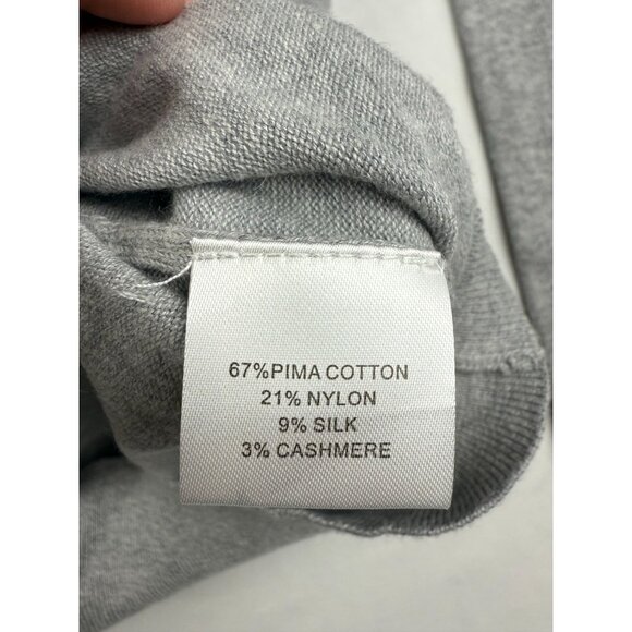 Peter Millar Men's Grey Cotton Silk Blend Crest Quarter-Zip Pullover Sweater XL - Picture 4 of 7